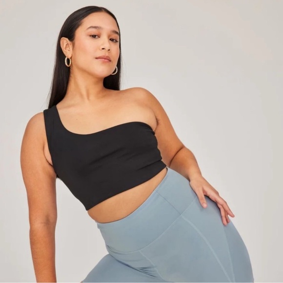 girlfriend collective Other - ~Girlfriend Collective Bianca One Shoulder Bra In Black Size S~